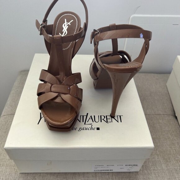 YSL Yves Saint Laurent Tribute platform sandals patent leather - Picture 9 of 10